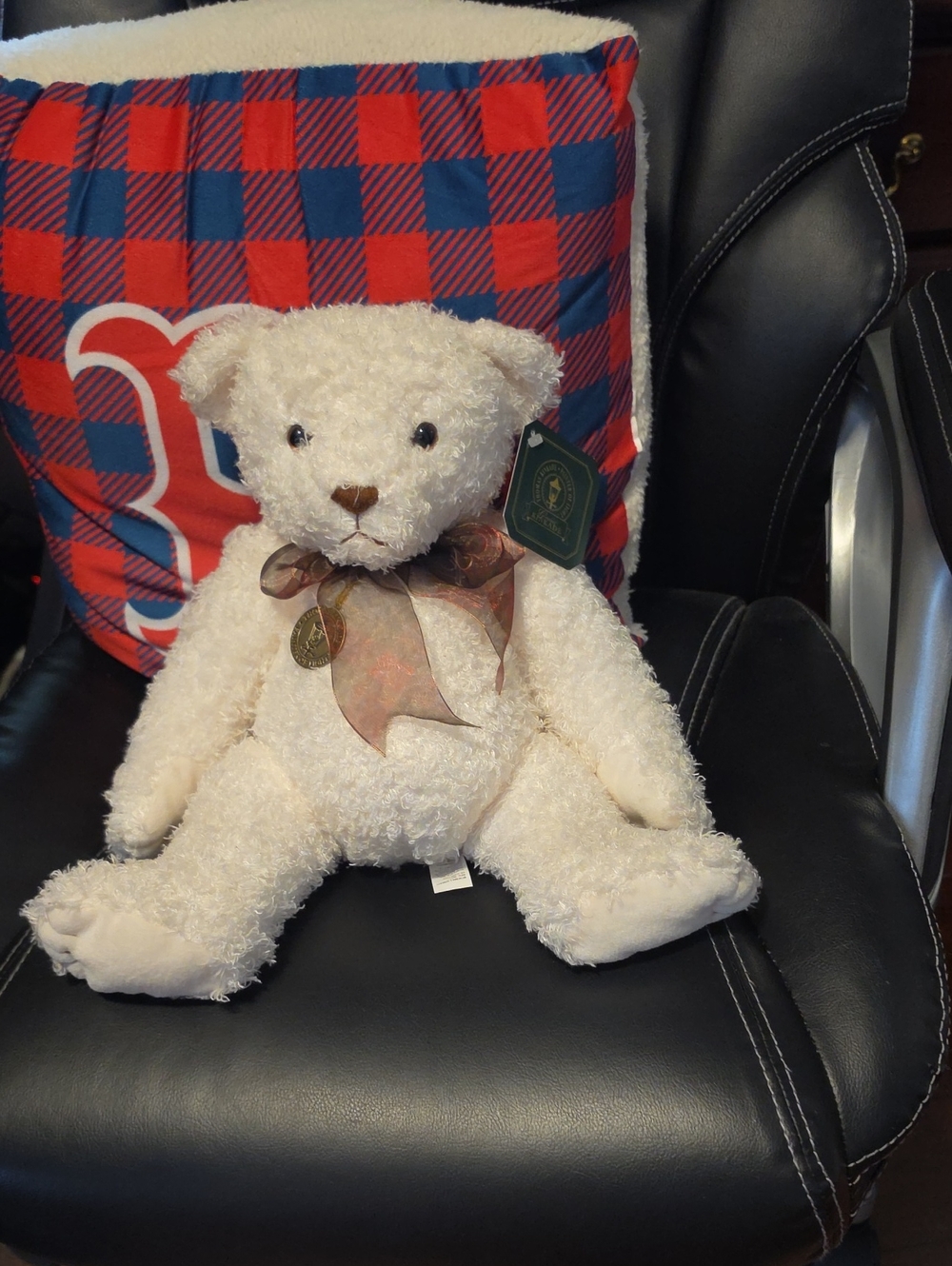 Plush Cream Teddy Bear with Ribbon - Home Accents- Thomas Kincaide